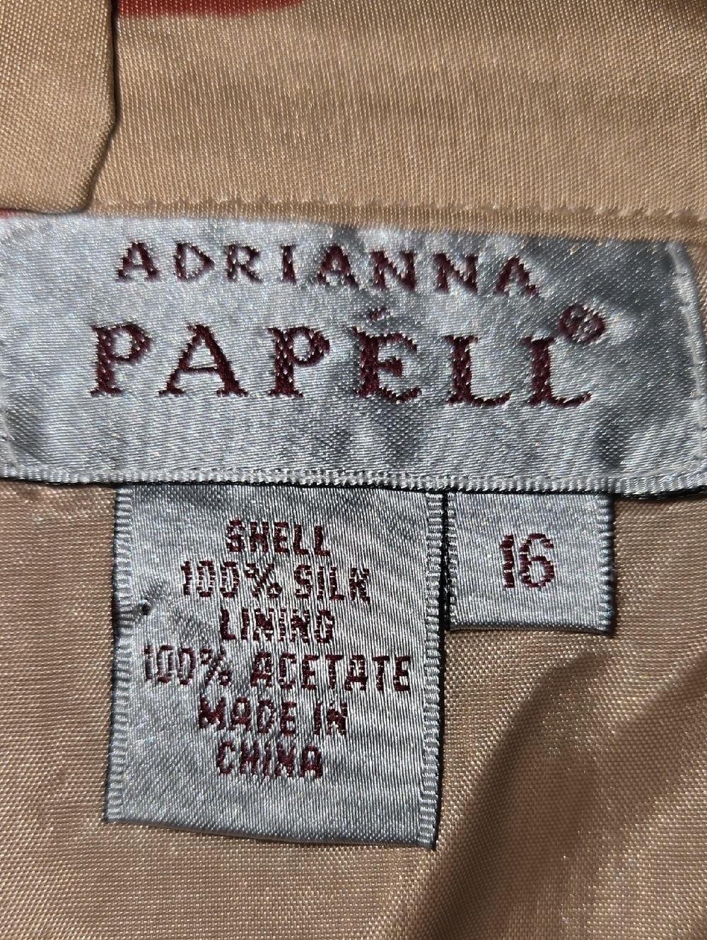 Adrianna Papell Beige Silk Beaded Pants Size 16 - Picture 4 of 8